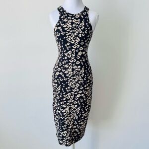 Black and White Cheetah Print Racerback Midi Dress 🖤